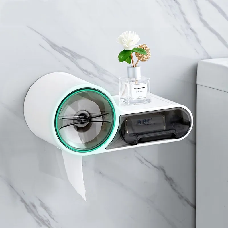 Porta carta igienica Porta dispenser impermeabile ONEUP Scatola per fazzoletti da bagno Accessori per riporre rotoli da parete 221205