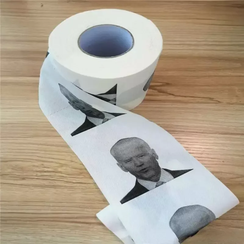 Novelty Joe Biden Toilet Paper Napkins Roll Funny Humour Gag Gifts Kitchen Bathroom Wood Pulp Tissue Printed Toilets Papers Napkin