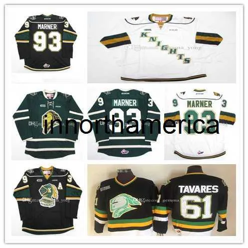 Vintage OHL London Knights Jersey 93 Mitch Marner 18 Liam Foudy 11 John Carlson 61 John Tavares 16 Max Domi Embroidery Custom Jerseys