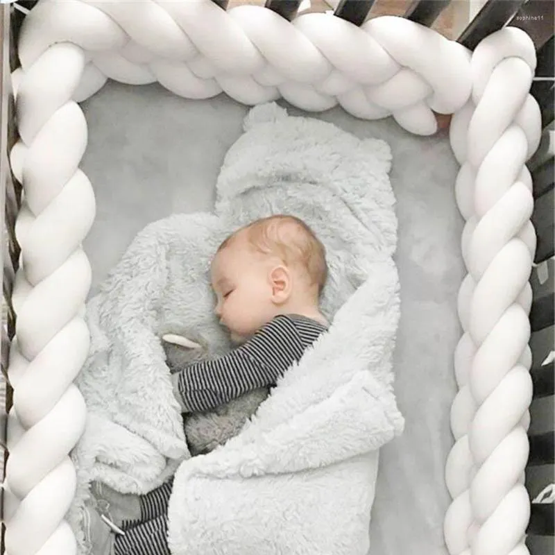 Pillow Baby Bed Bumper 4 Strands Knotted Braided 1/2/3M Crib Cotton Knot Protector Decor Room
