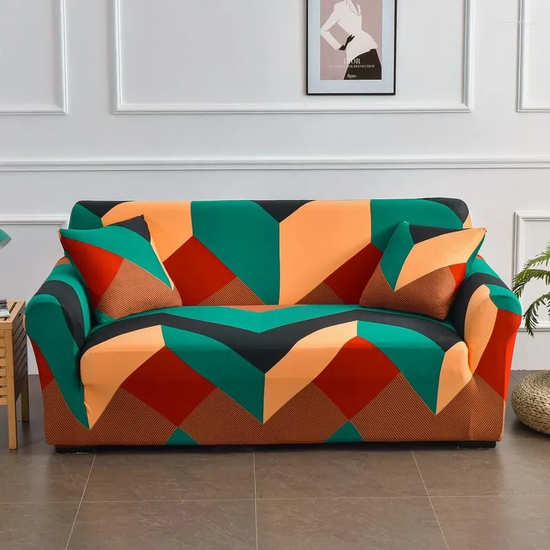 Sandalye, oturma odası için geometri streç kanepe elastik slipcover çizgili çiçek hayvan desenleri köşe 1/2/3/4 koltuklu