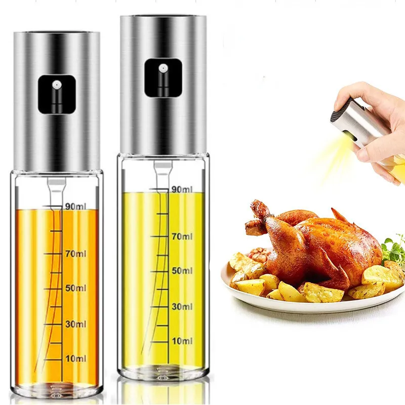 Herb Spice Tools Flacone spray a pressione da 100 ml con bilancia Ciotola in vetro BBQ Diffusore spray per olio d'oliva per dispenser da cucina Bottiglia Squirt Contenitore 221203