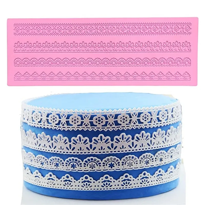 Europese stijl Embossing Mat Lace Band Siliconen Imprint Schimmel Handgemaakte Fondant Impression Sugar Paste Cake Decoratie Bakbenodigdheden MJ1245