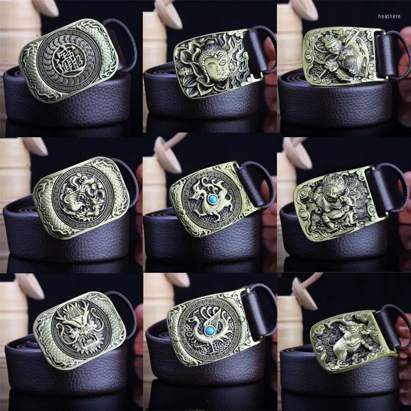 Belts Men's Belt China Designer Luxury Leather For Men Buckle Fancy Vintage Jeans Plate