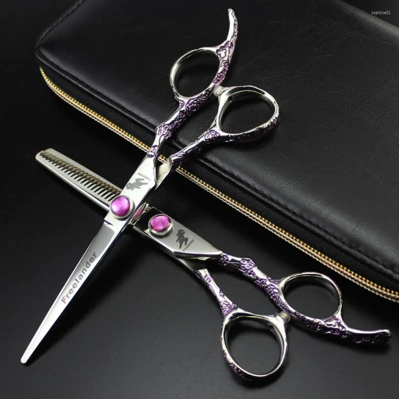 Titan Professional Barber Tools Hair forbice Purple Flow Plum Blossom Hand Dreaking Scissors