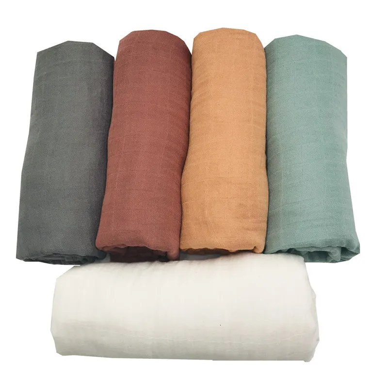 Cobertores SwadlingLing de 120120cm Swaddle de musselina 70% de algodão de bambu 2 camadas Bath gaze Wrap Sleeps Mackler Cover fralda de pano 221205