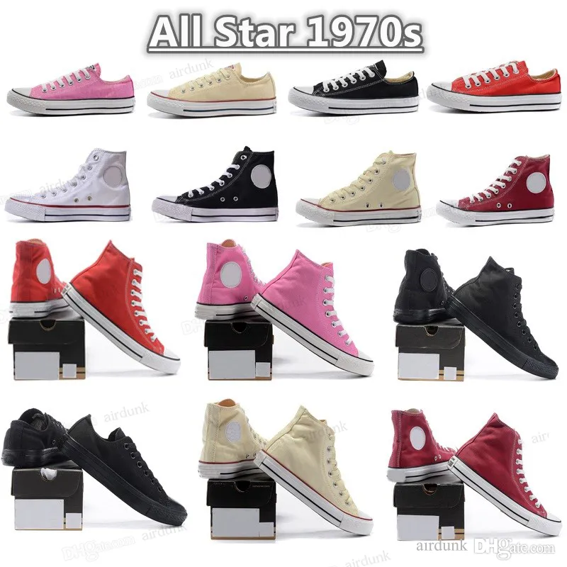 converses Classic Canvas 1970 Casual Shoes Platform full High reconstruction Big SLAM confiture triple Black and White High and Low Men and Women Athletic stars shoes