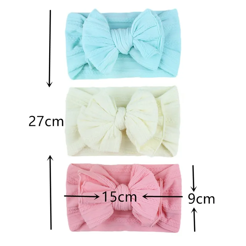Infant Comfortable Soft Elastic Nylon Headband Solid Color Striped Bowknot Baby Hairband Kids Hair Accessories