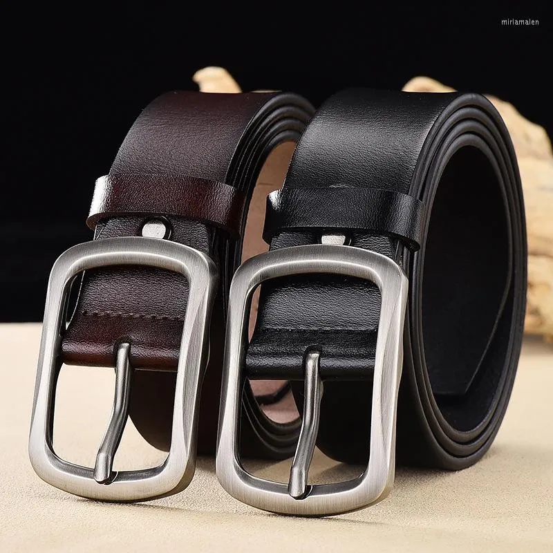 Belts Peikong Men Belt Cow Genuine Leather Designer Man Brand For High Quality Fashion Vintage Male Strap Jeans Skin