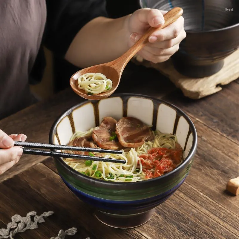 Ciotola per Ramen istantaneo giapponese con coperchio ciotole per zuppa di  insalata di Noodle di grande capacità in ceramica retrò forniture per la  tavola da cucina per la casa - AliExpress