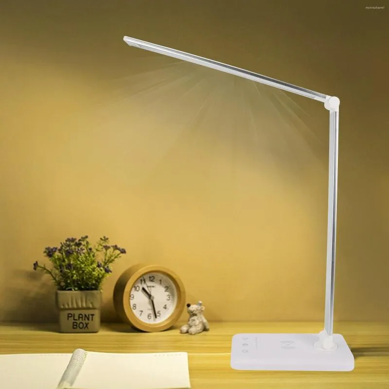 Lampes de table Lampe de bureau LED avec chargeur sans fil USB rechargeable Dimmable Lumière tactile pour les yeux MAZI888