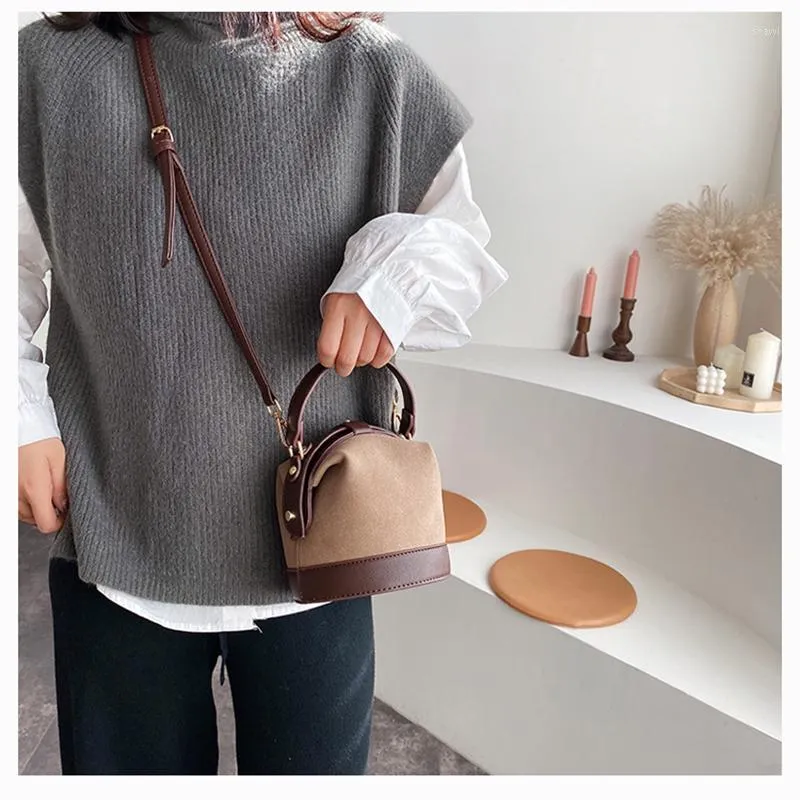 Evening Bags 2022 Mini Crossbody Handbags Cute Suede Bucket Bag Organizer Small Tassel PU Leather Womens Shoulder Messenger Bolsos