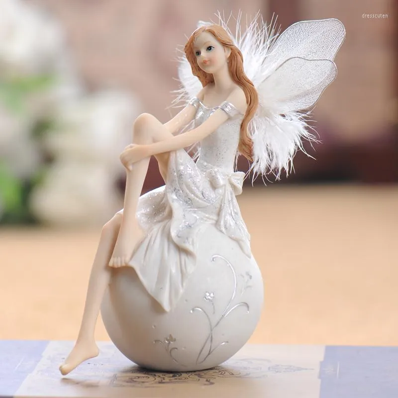 Fairy Ceramic Figurine Cute Girl Ornaments Beautiful Figure Moon