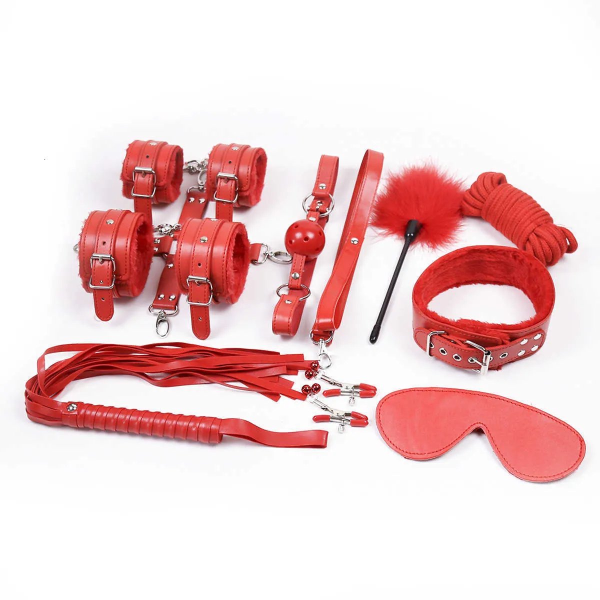 23 Piece-set, BDSM Sex Toys, Seductive Toys, Bondage Restraints Kit  Black/red 