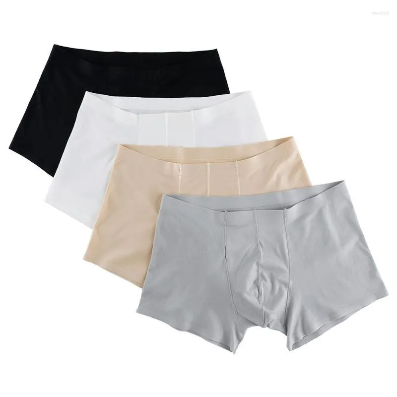 アンダーパンツ1 PCS M L XL XL XXL SuperFine Nylon Brushed Seamless Men's Boxer Briefs Shorts Onder Wear Pants短い柔らかい男性パンティー