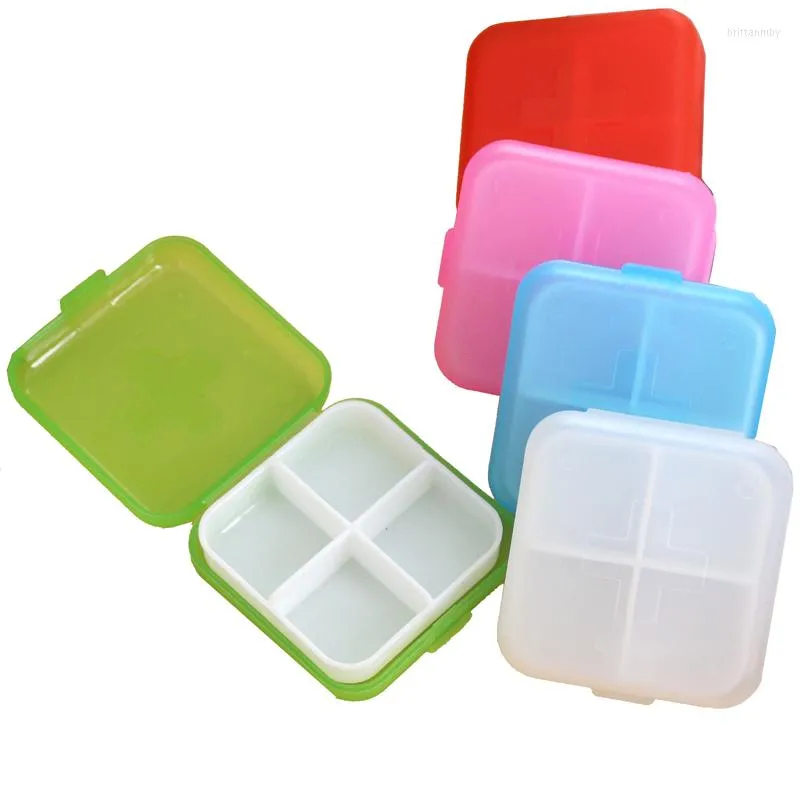 Jewelry Pouches 4 Slots Case Organizer Container Plastic Boxes Compartment Tablet Holder Travel Ring Packaging Box