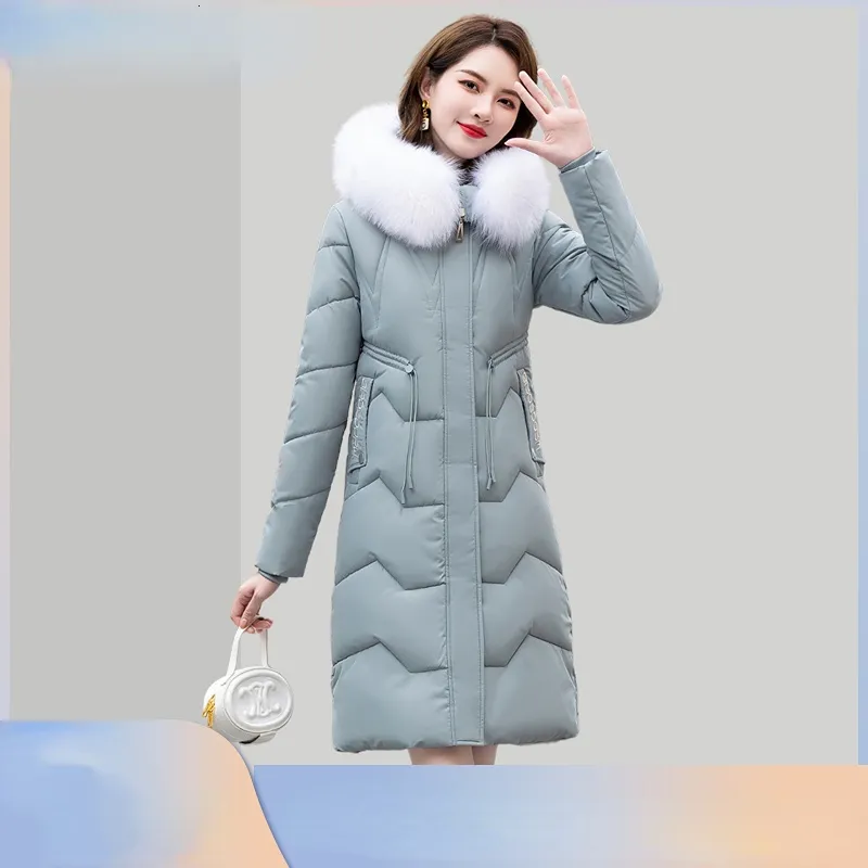 Parkas de plumón para Mujer, abrigo de Invierno para Mujer, ropa MidLong, chaqueta acolchada con capucha delgada, abrigos gruesos y cálidos, Chaquetas de Invierno para Mujer LM 221205