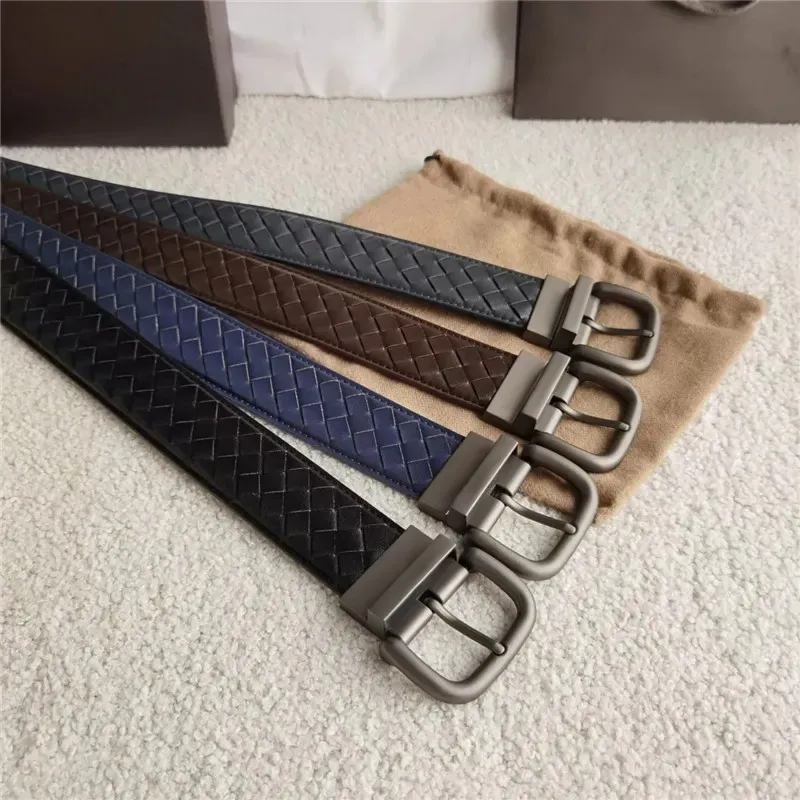 Fashion Mens Leather Belt Designer Luxury Brand Weave Women Classic Needle Buckle Unisex Belt Cintura Ceintures