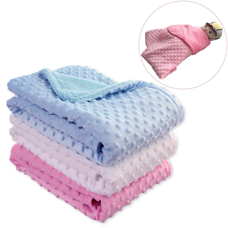 담요 Swaddling Baby Born Thermal Soft Fleece Winter Solid Bedding Set Cotton Quilt Infant Swaddle Wrap 221205