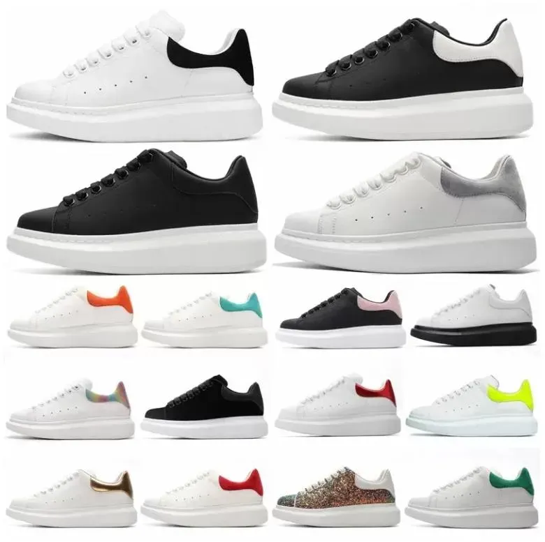 Zapatos casuales Diseñadores de gran tamaño con cordones mujeres hombres zapatillas plataforma suela blanco negro alpargata cuero terciopelo gamuza Sneaker alexander