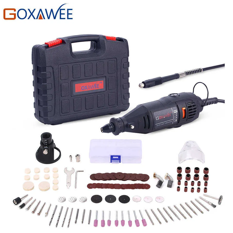 GOXAWEE V Power Tools Elektrische Mini-Bohrmaschine mit mm-Universalfutter, abgeschirmter Drehkopf für Dremel