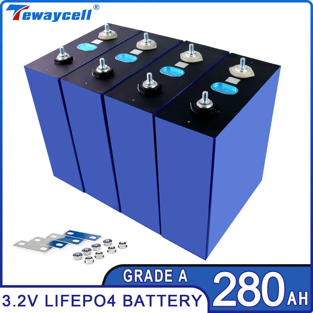 Tewaycell 280Ah Lifepo4 batterie rechargeable 3.2V Grade A Lithium fer Phosphate prismatique tout nouveau RV solaire ue US sans taxe