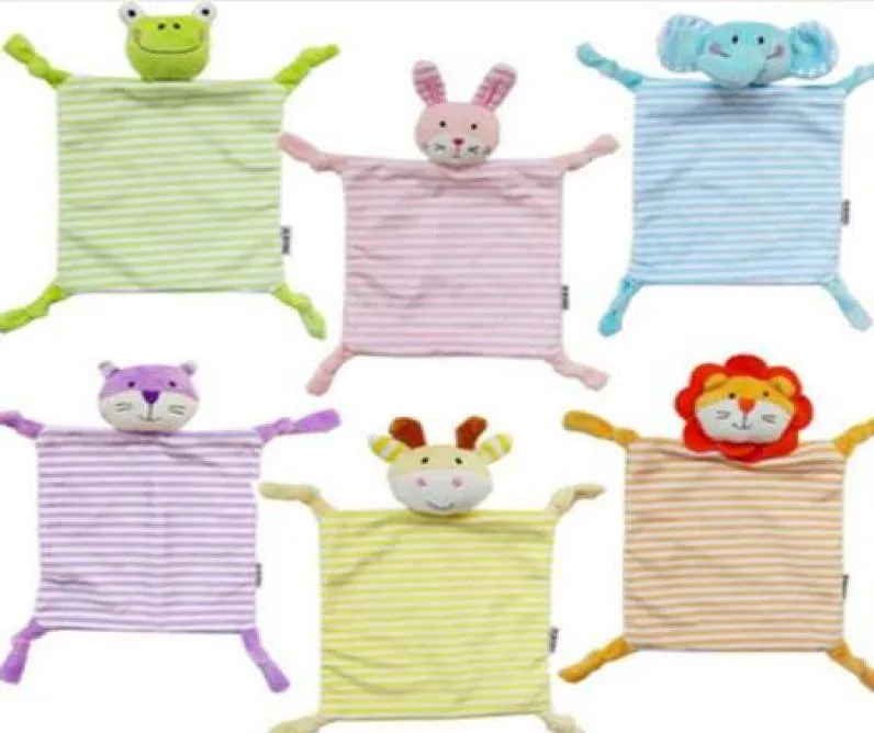 Newborn Toddler Kids Plush Towel Toy Cartoon Cat Rabbit Animal Rattle Toy Baby Sleeping Newborn Stuffed Dolls Comfort Towel6032341