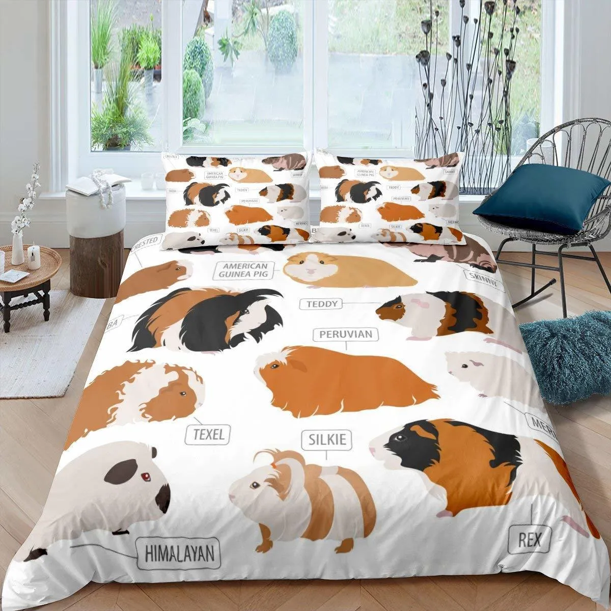 Guinea Pig Cute Comforter Sets King/Queen Duvet Cover For Kids