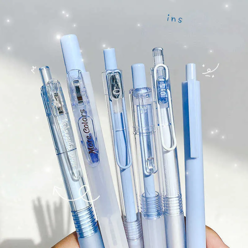 6Pens Kawaii Gel Pen Kolor Zestaw Zestaw Szkoły Pisanie Pensów Pensje Ins Koreańskie japońskie kawaii School Staredery Supply