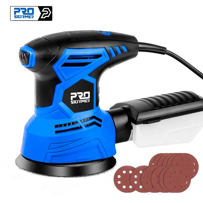W Random Orbital Electric Sander Machine with Pcs mm Sandpapers VV Strong Dust Collection Polisher by PROSTORMER