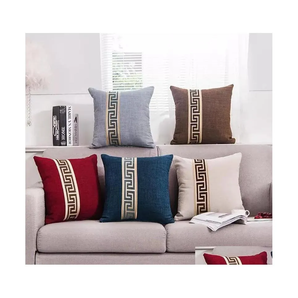 Almofada/travesseiro decorativo travesseiro decorativo 5 cores simples moda de algod￣o almofada de algod￣o er decora￧￣o sof￡ safra s￳lida i dh6xj