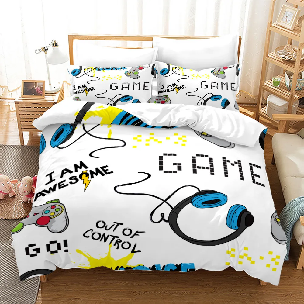 Постилочные наборы Gamepad Comforter Cover R Set Teens Video Pedivet для молодежных детских мальчиков Современный контроллер покрывал 221205