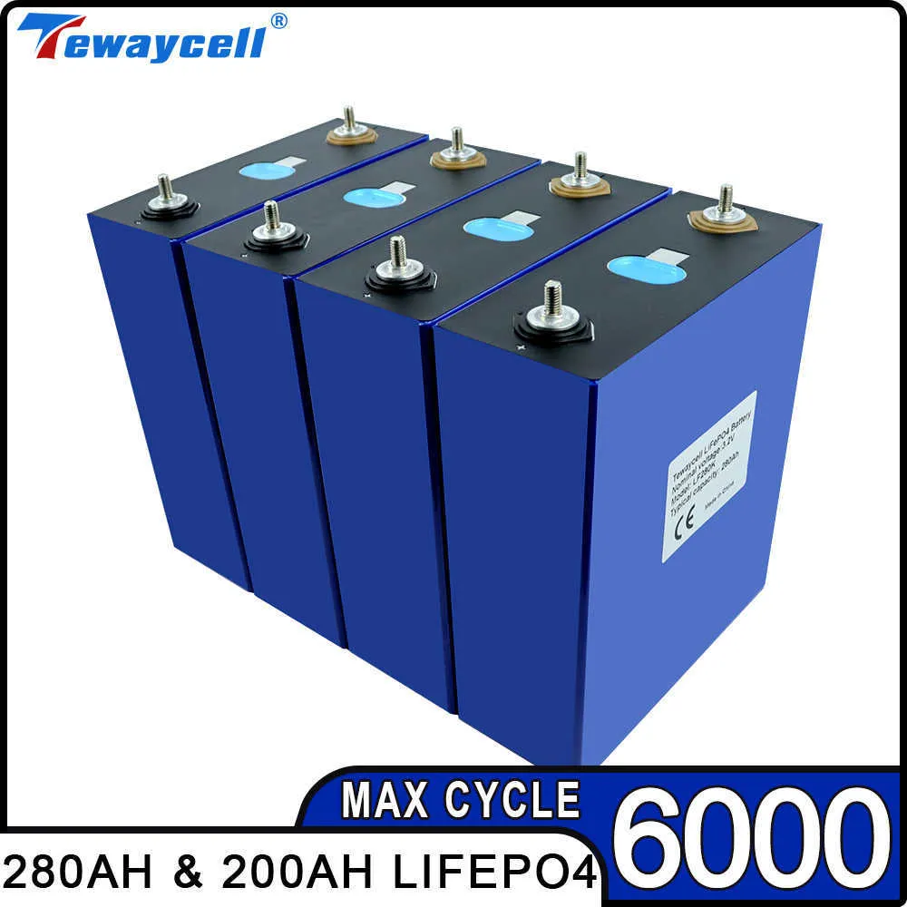 Batterie LiFePO4 3.2V, 200ah, 280ah, Rechargeable, Lithium, fer, Phosphate, camping-car électrique, caravane solaire, 24V