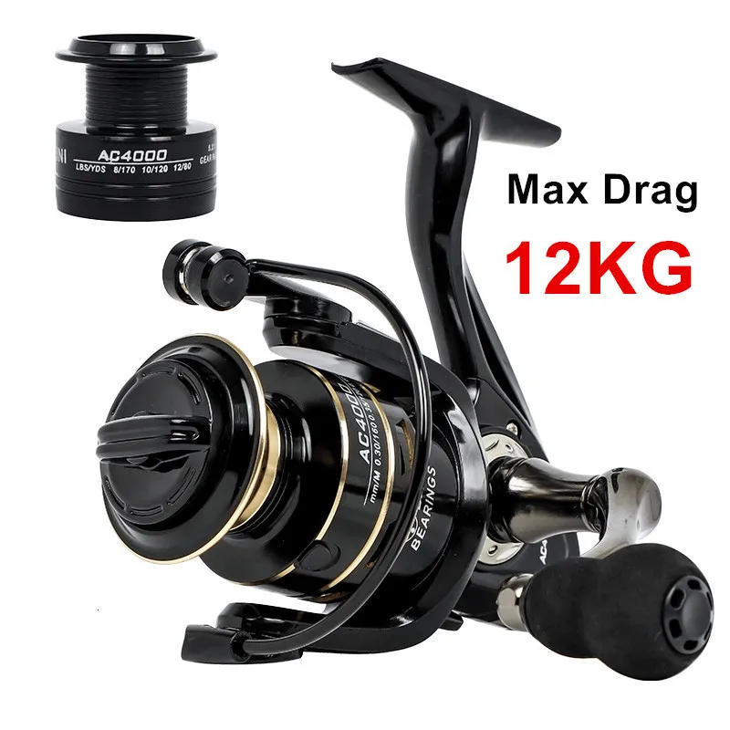 Carrete de pesca Baitcasting Carretes giratorios 12 kg Max Drag Carrete de pesca 5.2 1 Metal Acero inoxidable Pesca Agua salada para 221206