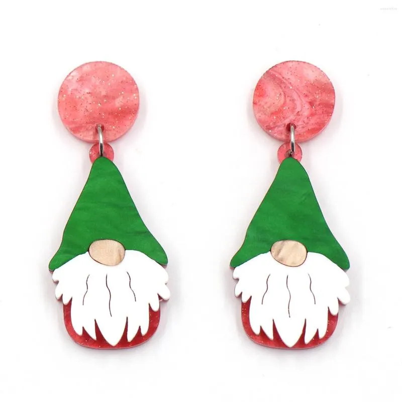 Boucles d'oreilles pendantes 1 paire 35mm, produit CN Drop Gnome de noël, bijoux acryliques mignons pour femmes