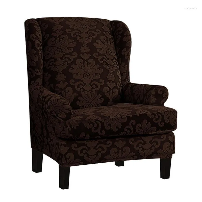 Housses de chaise housse de fauteuil à dos d'aile ajustée avec élasticité élevée pour salon salle à manger extensible