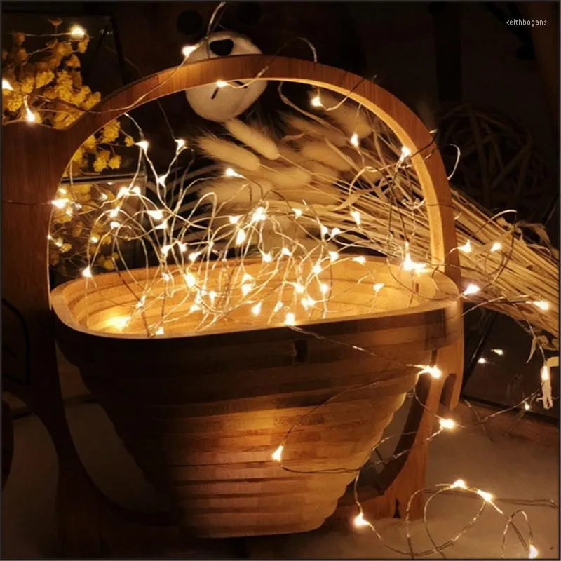 문자열 10pcs Led Fairy Lights 구리 와이어 스트링 크리스마스 트리 웨딩 파티 장식을위한 야외 휴가 가로등 램프 화환