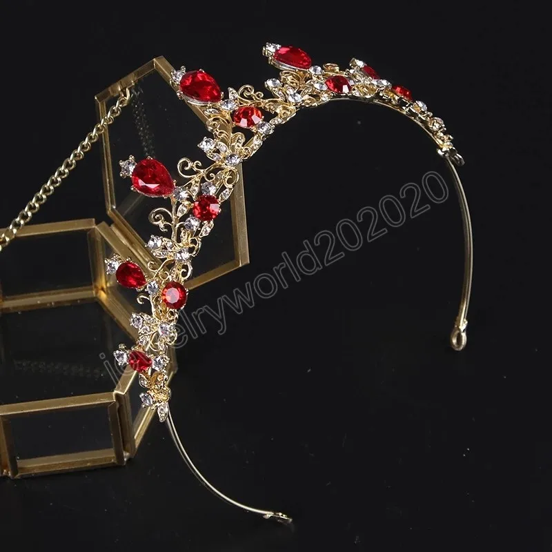 Vintage brud br￶llop tiaras strass kristall krona h￥r tillbeh￶r guld silver f￤rg prinsessor huvudstycke