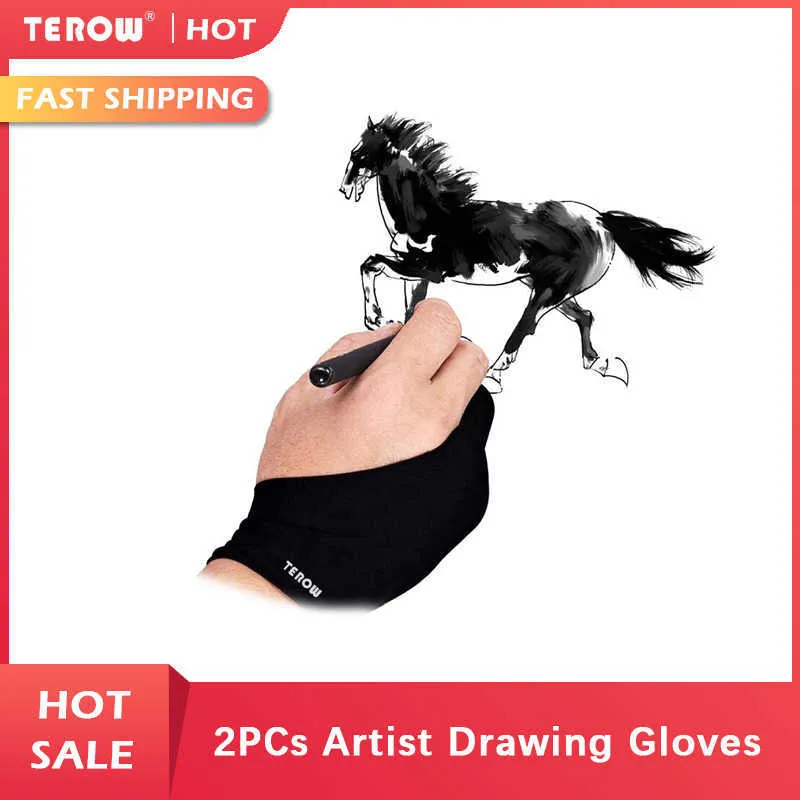 2 Fingers Drawing Glove Anti-fouling Artist Favor Any Graphics Painting  Writing Digital Ablet For Right