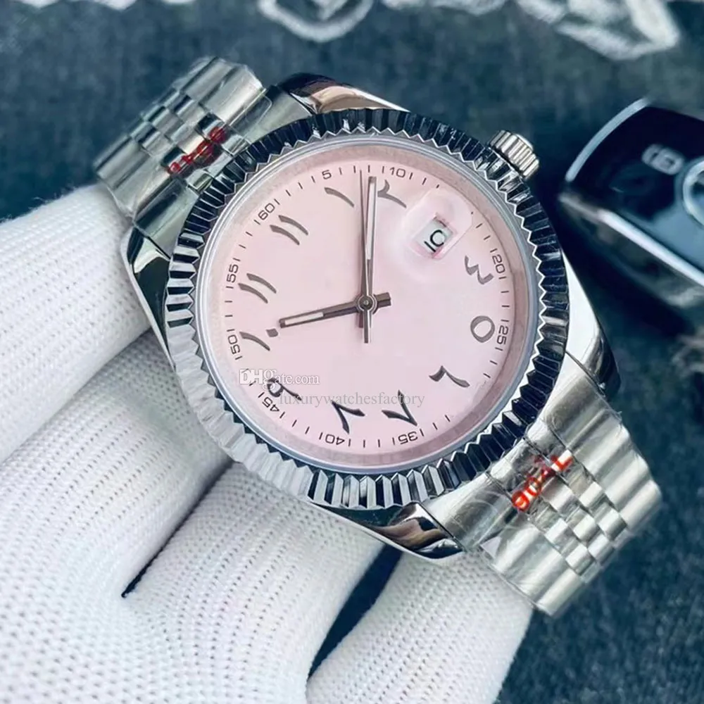 Mens 41mm Automatic Mechanical Watch With Arabic Numeral Dial 