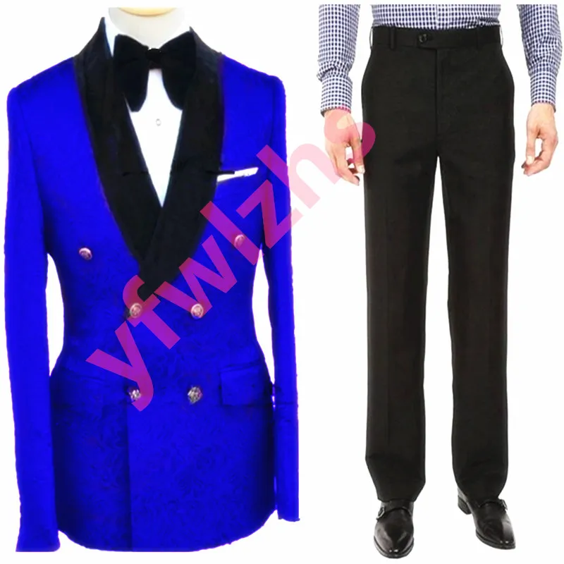 Wedding Tuxedos Embossing Mens Pak twee stukken Formele zakelijke heren jas blazer bruidegom Tuxedo Coat broek 01298