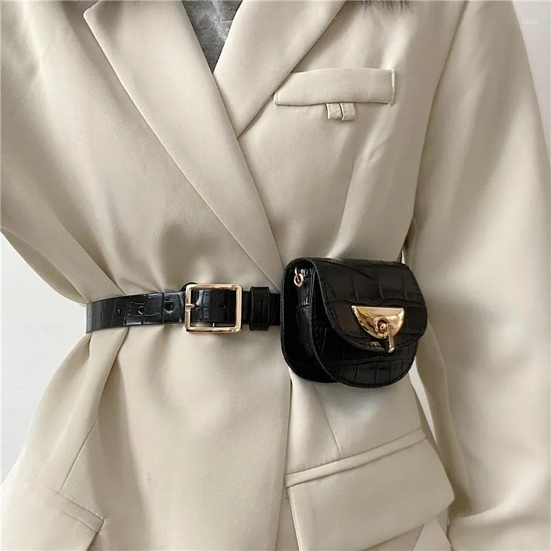 Taille sacs mode selle pour femmes concepteur chaîne sac banane Pack luxe Alligator Pu ceinture en cuir femme petits sacs à main