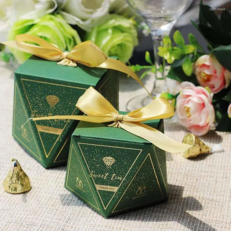 Wrap regalo fai-da-te 50pcs A Diamond Candy Box a forma di diamante /regalo Cioccolato da sposa in stile europeo