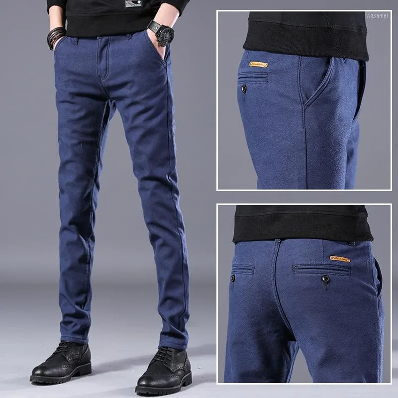 Pantalones de hombre 2023 Primavera Verano transpirable Casual hombres Slim Fit Chinos algodón elástico pantalones largos rectos