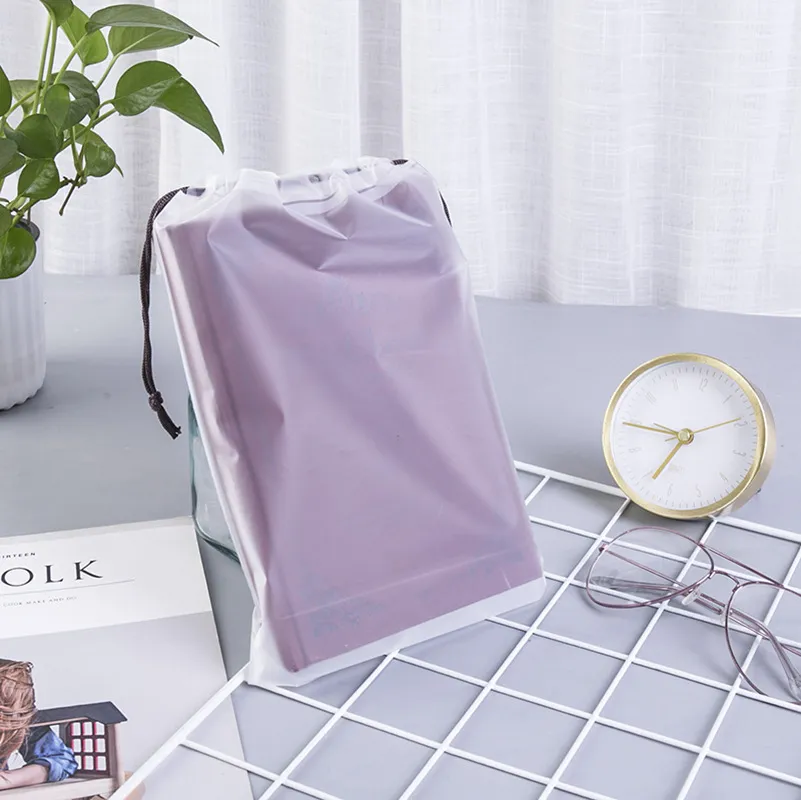 Sacs à cordon de rangement de voyage étanche grand sac à cordon transparent pochette organisateur en coton cosmétique