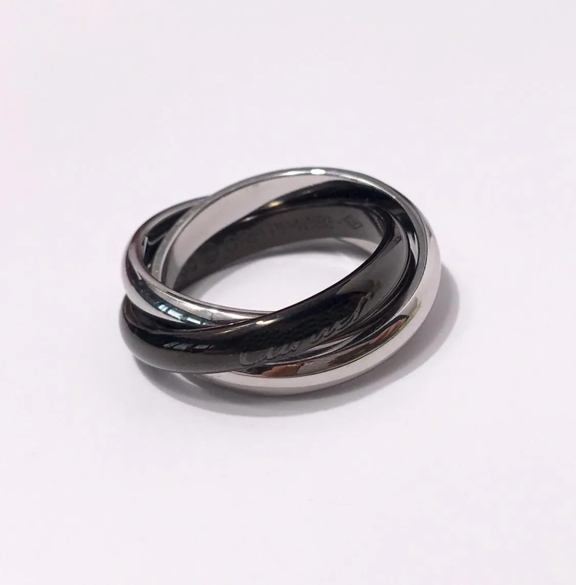 Trindade Series Ring feita de titânio aço tricolor banda de joias vintage reproduções oficiais retro AVANCEDENTE EXQUISITO ADITA3057723