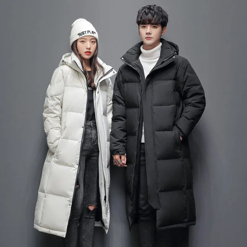 Mulheres de Parkas Couples Down Jacket Men and Women no mesmo estilo de estilo longo solto 221205