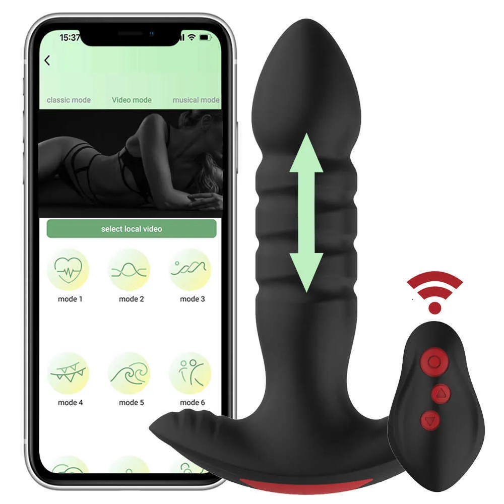 Zabawki z zabawki seksu bezprzewodowe zabawki analne dla mężczyzn Massager Bluetooth aplikacja zdalne wibratory masturbatory produkty gejowskie