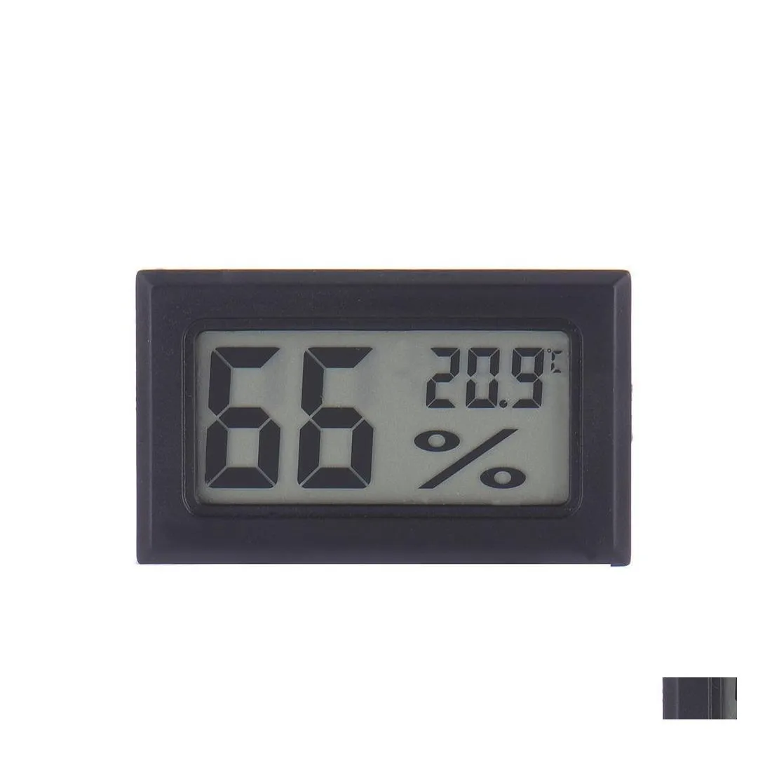 Przyrządy do pomiaru temperatury 2021 bezprzewodowy cyfrowy termometr wewnętrzny Lcd higrometr Mini miernik temperatury i wilgotności czarny biały spadek Del Dh2Tp