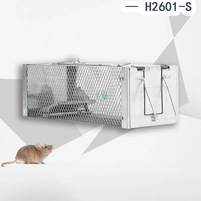 Piège à petits animaux vivants sans cruauté Cage de lutte antiparasitaire 33 cm 13 pouces Hamsters taupes belettes rongeurs rongeurs interrupteur de pied en métal intérieur extérieur maison jardin souris souris rat